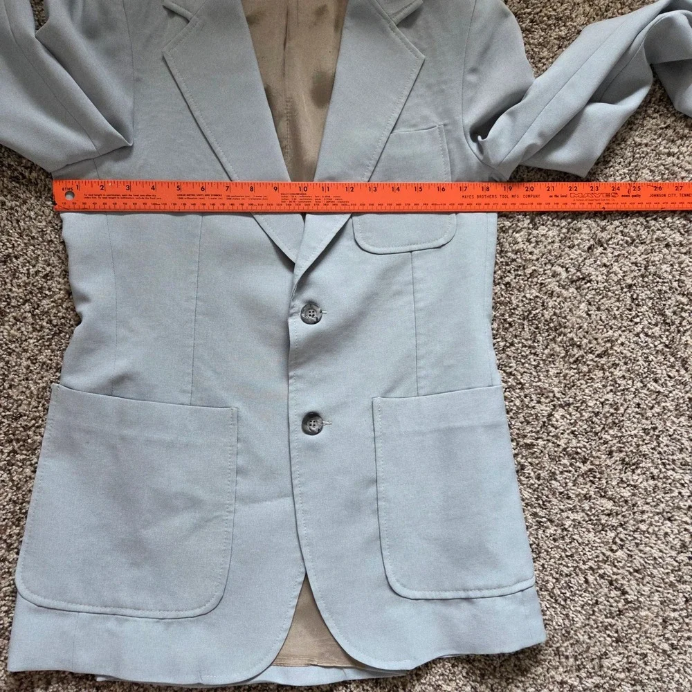 Vintage 70s Angels Flight Tobias Kotzin Blazer Jacket Size 40 Lined Grey Disco
